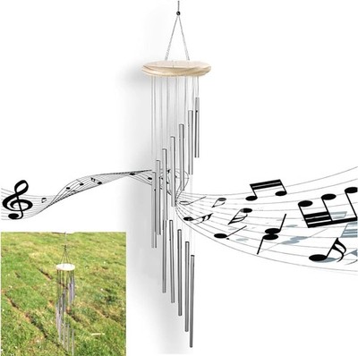 Windspiele, Windspiel für Garten,12 Aluminiumle Legierung Röhren Klangspiel D