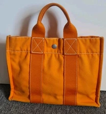 Authentic Hermes Fourre Tout Canvas Bag Orange French Festival Of Hawaii 2003