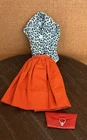 Cute Vintage Mattel Tagged Fashion Pak Top Red Tagged Skirt & Purse Doll Outfit