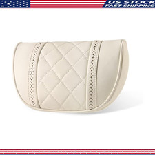 Luxury Napa Leather Car Neck Pillow Seat Cushion Support Mercedes S-color Beige Luxury Napa Leather Car Neck Pillow Seat Cushion Support Mercedes S-color Beige