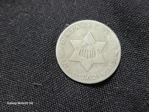 1862 THREE CENT SILVER PIECE, RARE PROOF, CIVIL WAR DATE, ONLY 470 MINTED