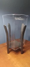 2003 SIMON PEARCE LARGE OPEN-ENDED WOODBURY CANDLE SLEEVE WITH STAND - SIGNED
