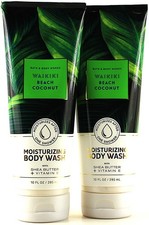 QTY 2 - Bath Body Works WAIKIKI BEACH COCONUT Moisturizing Body Wash 10oz