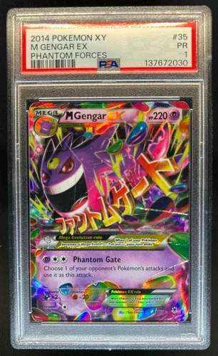 2014 Pokemon XY Phantom Forces M Gengar EX #035/119 PSA 1