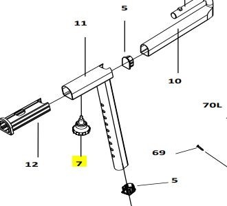 Ручка регулировки запасных частей тренажера Sunlite F7 Trainer 4790₽