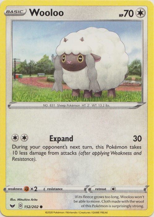Wooloo - 152/202 - Common (Hp) Sword & Shield Base Set - Colorless Pokémon
