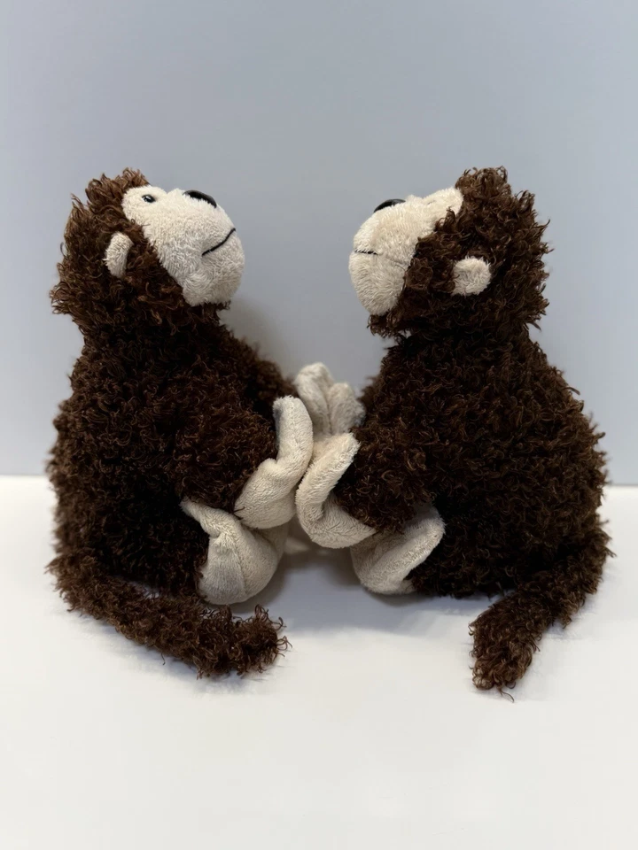 Pair Of 2 Ganz Cheeky Monkeys Webkinz Stuffed Animal Plush Toy Brown 8" NO CODE - Image 4 of 4