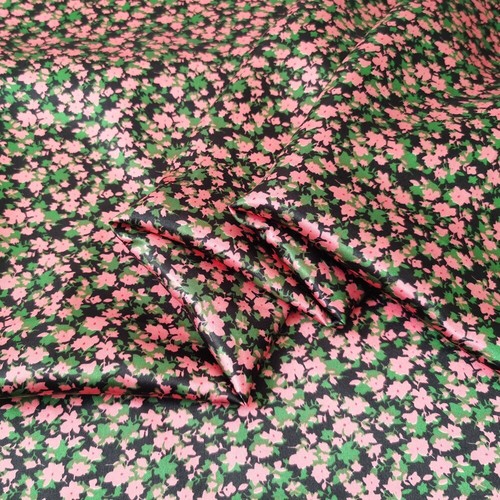 1 yard X 1.48 meter All Floral Satin Fabric Silky Scarf Lining Material DIY - Picture 13 of 13