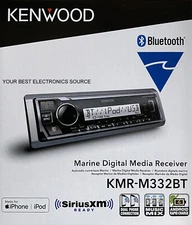 NEW Kenwood KMR-M332BT 1-DIN Marine Digital Media Receiver w/ Bluetooth