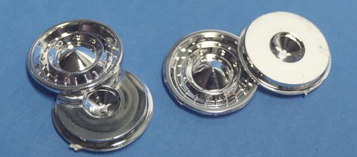 AMT 1955 Cameo Chevy Pick-up Chrome Thin Factory Detailed Hubcaps 1/25 Scale - Picture 4 of 7
