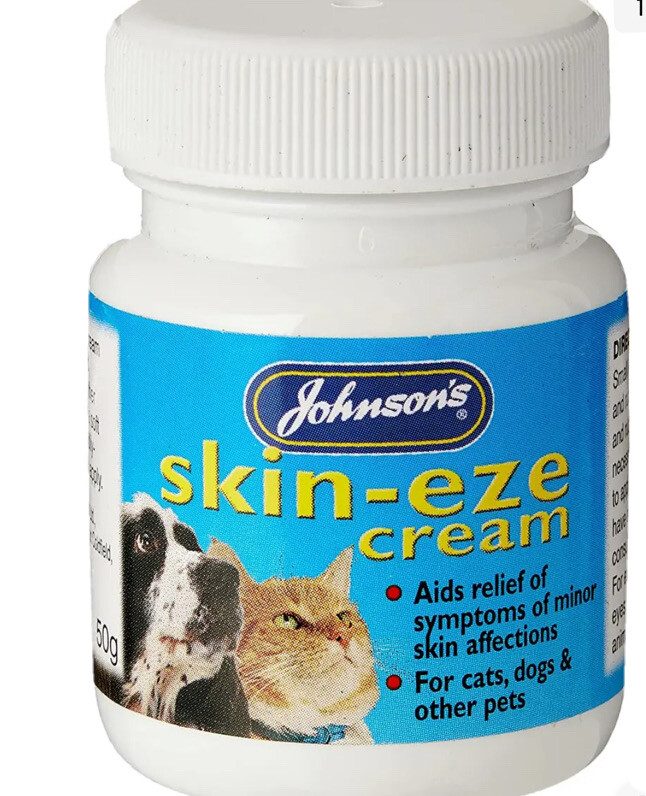 Johnson's Skin-Eze Cream Soothes Aids Relief Of Minor Cuts Wounds For Dogs  Cats