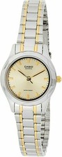 NEW CASIO GOLD,SILVER 2 TONE,GOLD PETITE SMALL DIAL,BRACELET LADY'S WATCH 