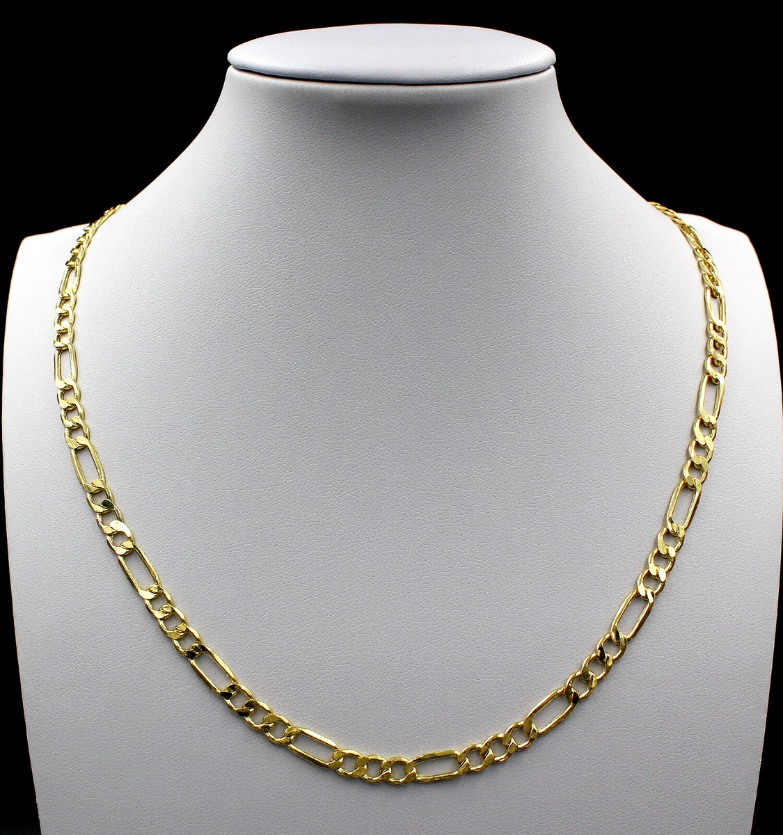 Real 10K Yellow Gold Figaro Link Chain Necklace 2.5mm 16