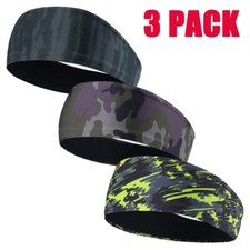 3Pcs Sports Headband Yoga Running Sweatband Stretch Head Hair Band for Men Women