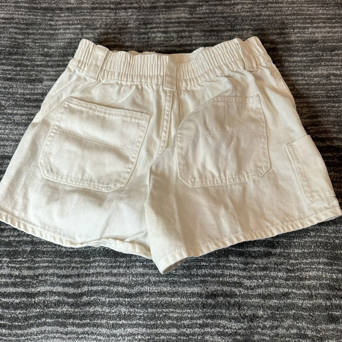 Forever 21 Cargo Shorts Womens Small White Jean Denim High Rise