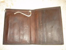 UNISEX DARK BROWN LEATHER Bi-Fold WALLET NWOT