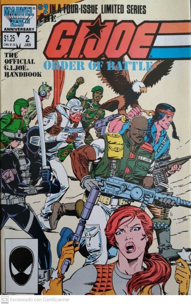 COMIC G.I.JOE ORDER OF BATTLE N2, THE OFFICIAL HANDBOOK, IDIOMA INGLES, 1986