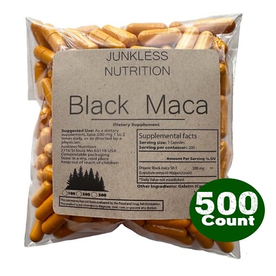 Maca Root Capsules 500mg, Peruvian Maca Extract for Men & Women Pure Supplements
