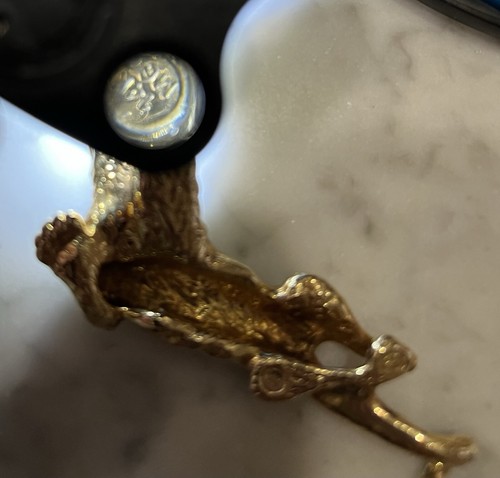 Vintage 14K Yellow Gold Panther Slider Pendant With Ruby Eyes 8.69 Grams - Picture 14 of 18