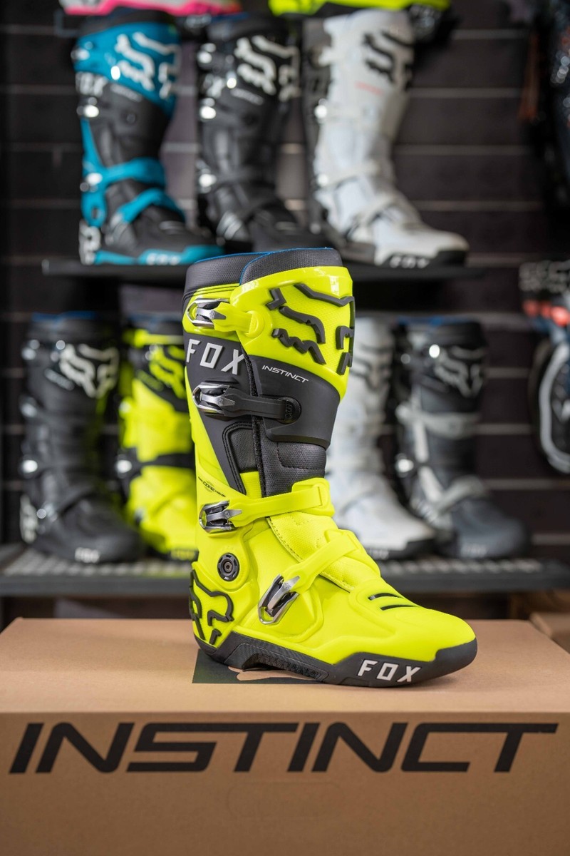 FOX RACING INSTINCT 2.0 MOTOCROSS BOOTS, FLUO YELLOW, 24347-130 | eBay