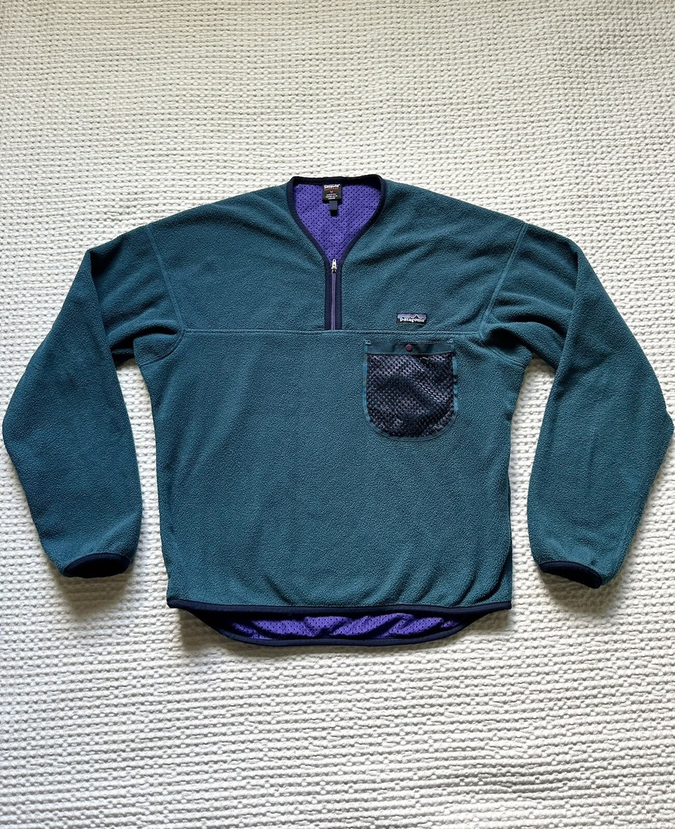 VTG Patagonia Kayak Capilene Mesh Lined Fleece Teal Green Top 