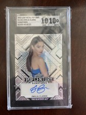 2022 Leaf Pop Century Metal Prismatic Silver #BAEC1 Emilia Clarke AUTO 5/5