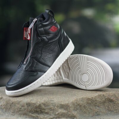 Nike AIR JORDAN 1 HI Retro ZIP BLACK Sail RED Phantom Off White