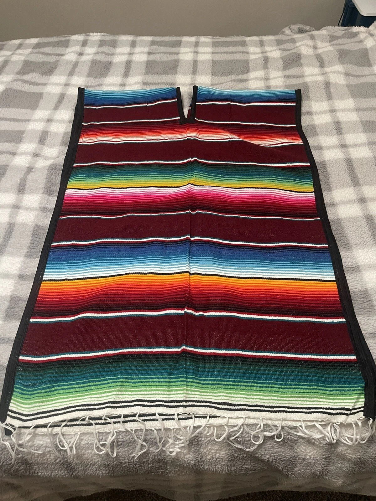 Artilana Tijuana Multicolor Striped Sleeveless Poncho Top One Size