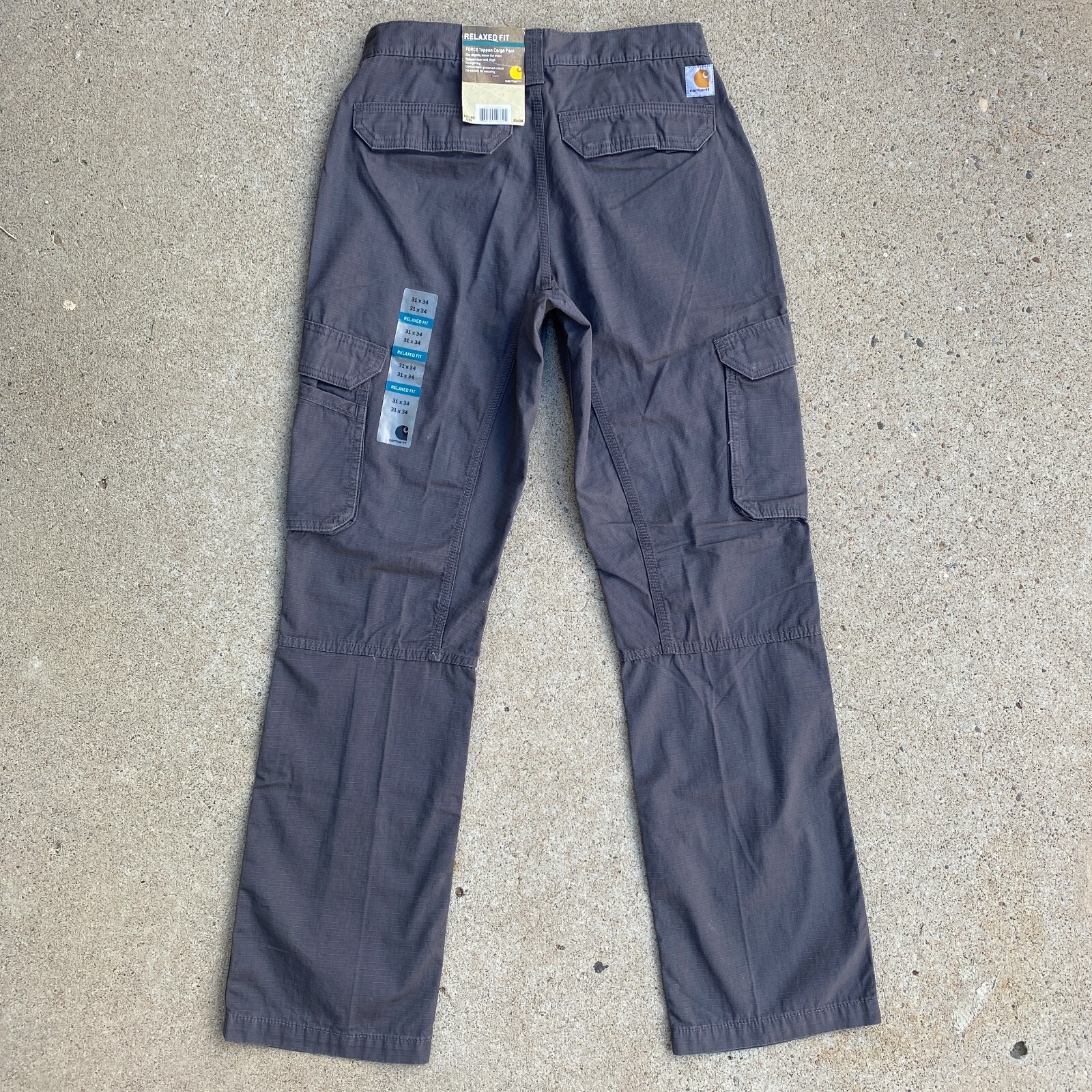 NWT Carhartt 101148 Ripstop Force Tappen Cargo Pants 31x34 Gravel 039