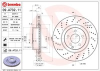 Brembo Bremsscheiben Gelocht/Innenbel. Vorne Rechts Links FüR MERCEDES-BENZ