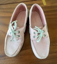 LL Bean Women's Boat Shoe Size 8.5 M Slip On Loafer Lt Pink Leather Flats Comfy