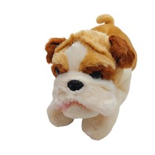 Aurora Bulldog Puppy Dog Plush Stuffed Animal Tan Brown White 2017 12 inch