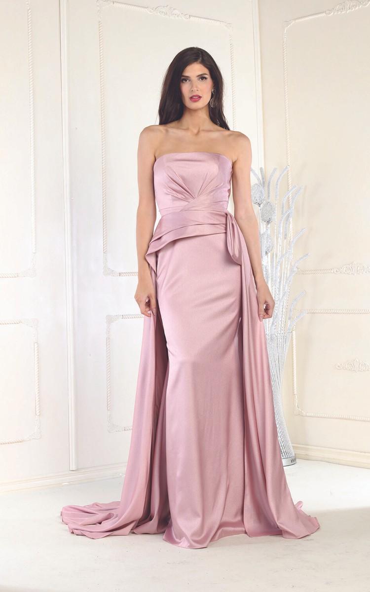 Womens Dresses For Evening Formal Long Straight Neck Strapless Sheath Plus  Size | eBay