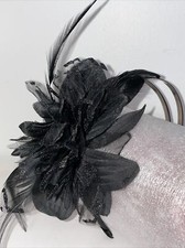 Full Flower Feather Hair Headband Formal Wedding Royal Ascot Race