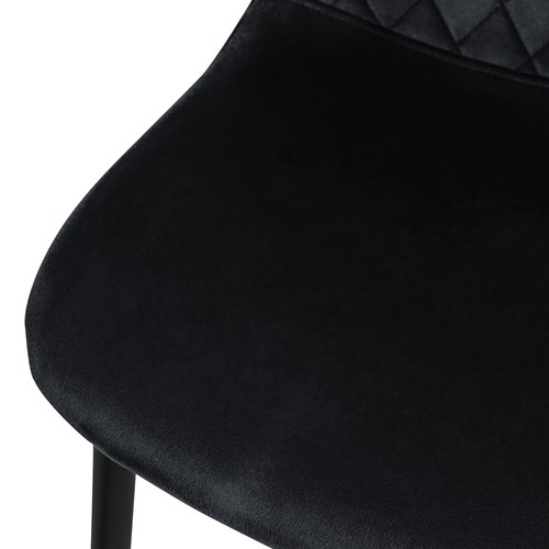 Set 4x sillas de comedor de terciopelo negro diseño ergonómico asiento moderno - Imagen 5 de 7