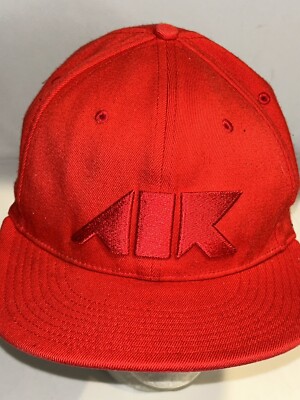 NIKE AIR MENS RED SPELL OUT 643 FITTED HAT CAP ONE SIZE FITTED SIZE SMALL MEDIUM