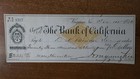 1876 Virginia & Truckee Railroad The Bank California Revenue Check Britton & Rey — photo 1