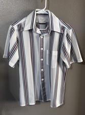 VTG 70s Arrow Casual Wear Men  s Short Sleeve Polyester Shirt Size M Movie Prop