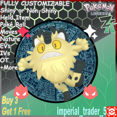 Pokémon Legends Z-A   Alpha Shiny Galarian Meowth   Best 6IV Customizable