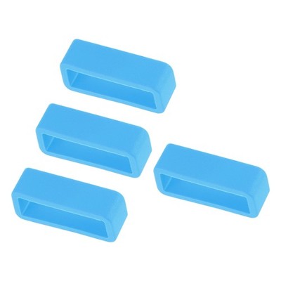 4pcs Watch Band Loop - [20mm Width] Rubber Watch Holder Light Blue  Silicone
