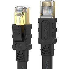 Senetem Cat 8 Ethernet Cable 20FT, High Speed 40Gbps 2000Mhz Flat Black