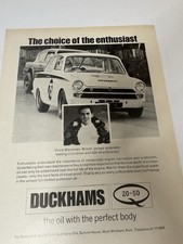 Original Vintage 1968 Ford Lotus Cortina Magazine Advert Poster Man Cave Retro.