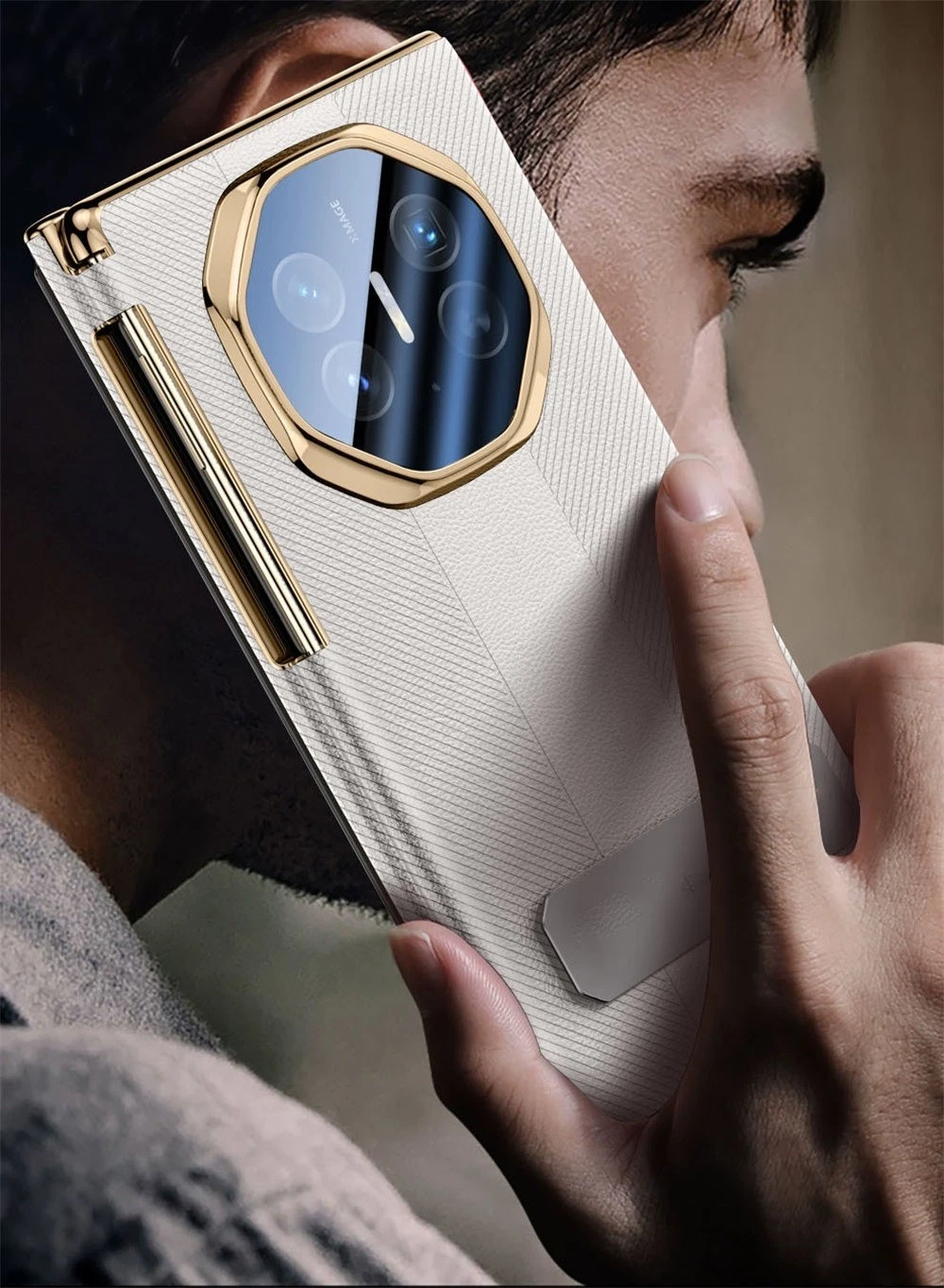 Genuine Nappa Leather Bracket Case For Huawei Mate XT XTS Window View Full Cover - Picture 17 of 28