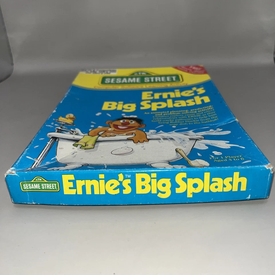 Sesame Street Ernie's Big Splash Vintage IBM PC Game 3.5" Disk 1988 muppets CIB - Image 2 of 4