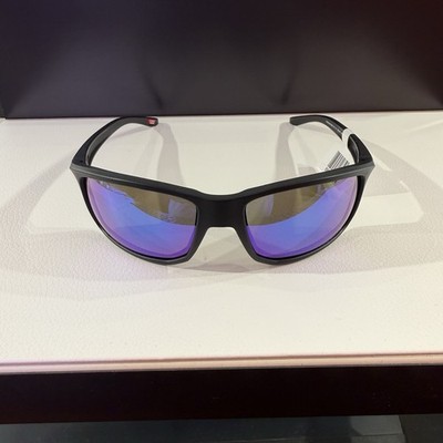 Oakley OO944912 Wrap Sunglasses Black Plastic Frame Purple
