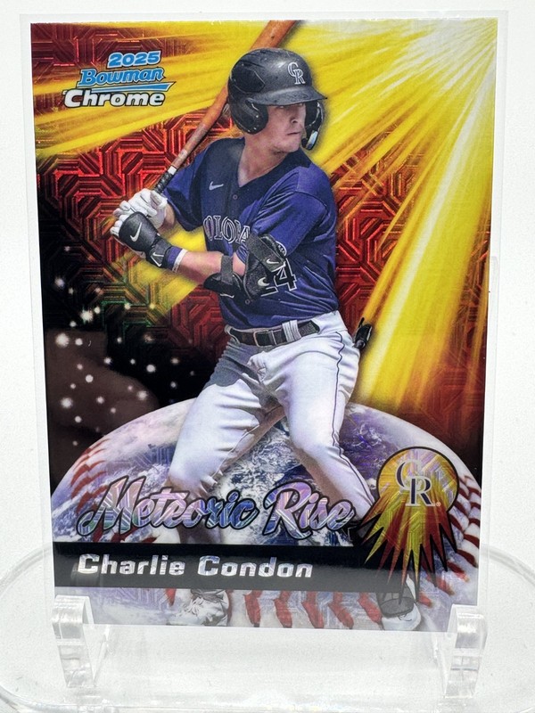 2025 Bowman Chrome Baseball Meteoric Rise Charlie Condon #MR-8 Mojo Rockies 