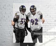 Terrell Suggs and Haloti Ngata Poster, Canvas, Football print, Sports wall art