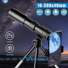 10-300X40mm 4K Zoom Monocular Telescope HD Day Night Vision for Hunting Camping