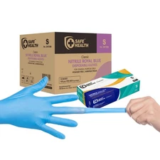 Nitrile Disposable Gloves, Blue, Small, Textured, 3.5 mil, Industrial, Food, ...