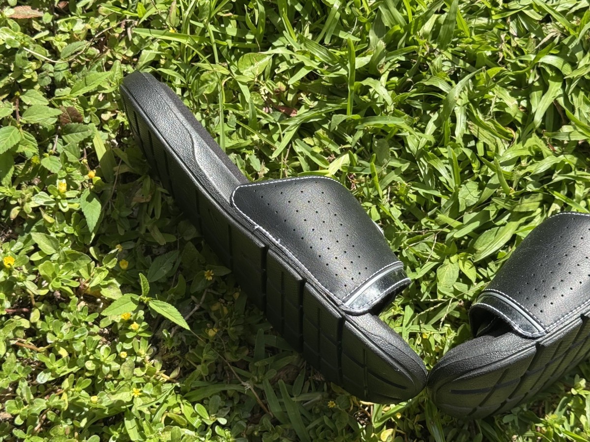 Nike Comfort Slide 2 Sandals Black Silver Slides Mens 8 